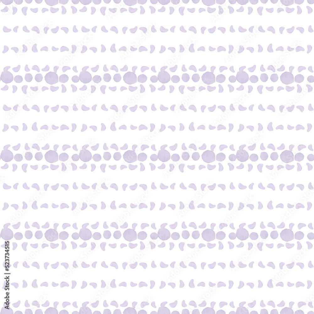 Hand paint watercolor polka dot seamless pattern. Polka dot pattern highlighted on a white background for cute baby fabric, wallpaper and paper prints.
