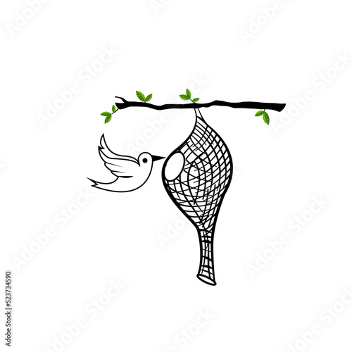 weaver bird nest vector for logo photo