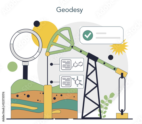 Surveyor concept. Land surveying technology, geodetic work.