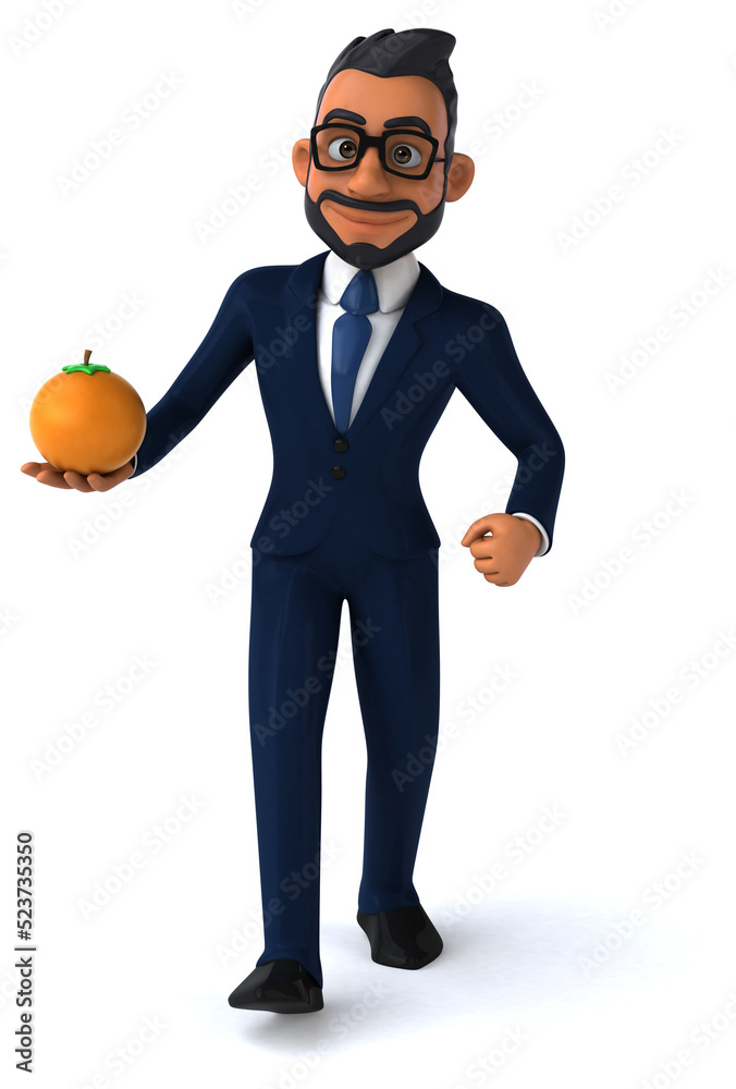 Fun 3D cartoon illustration of an indian businessman Fun 3D cartoon illustration of an indian businessman