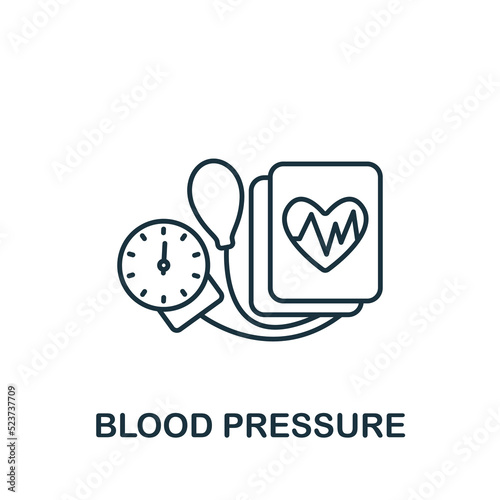 Blood Pressure icon. Line simple Health Check icon for templates, web design and infographics