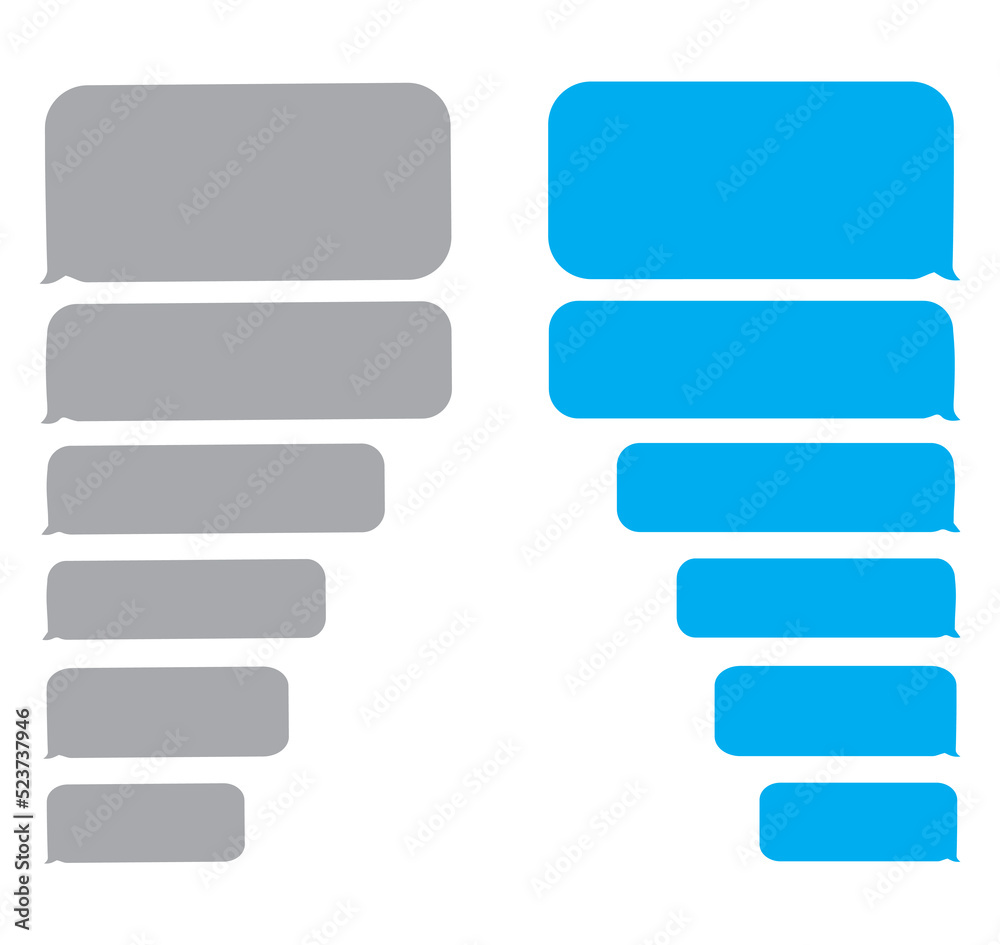 Message bubbles chat vector. Chat or messenger speech bubble. SMS text frame. Message bubbles chat vector. Chat or messenger speech bubble. SMS text frame.
