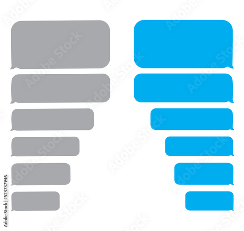 Message bubbles chat vector. Chat or messenger speech bubble. SMS text frame.