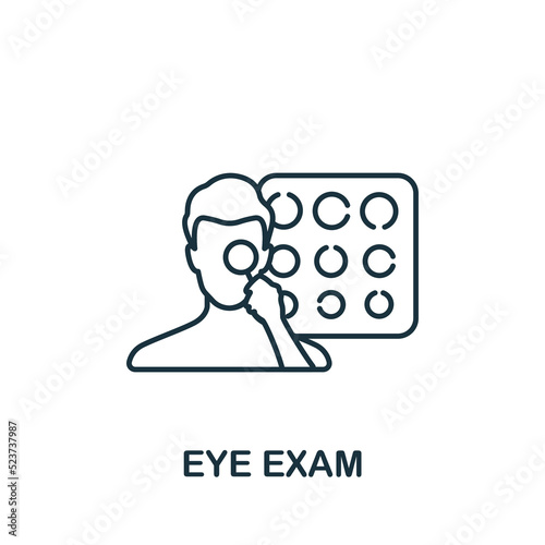 Eye Exam icon. Line simple Health Check icon for templates, web design and infographics