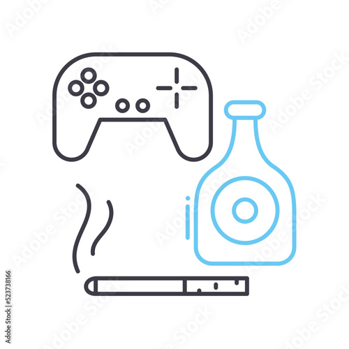 bad habits line icon, outline symbol, vector illustration, concept sign