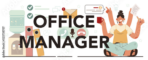 Office manager typographic header. Coworking space maintenance © inspiring.team