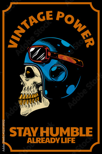 skull head with helm on car...