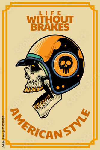 skull head with helm on car...