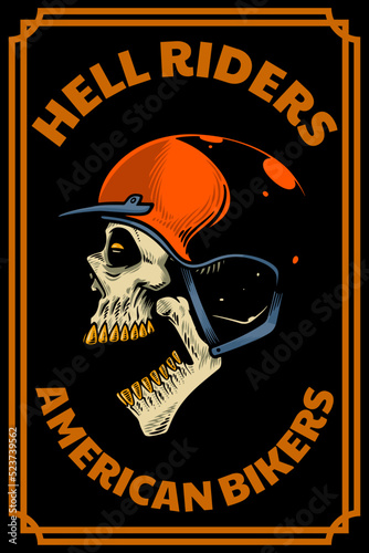 skull head with helm on car...