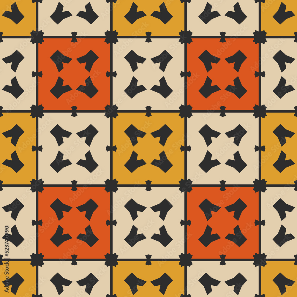 Seamless pattern with geometric ornament.