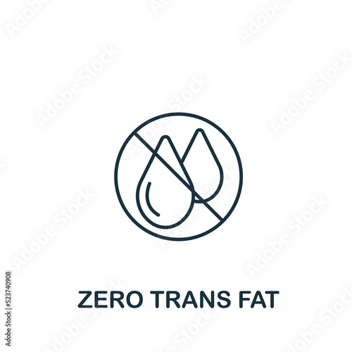 Zero Trans Fat icon. Line simple icon for templates, web design and infographics