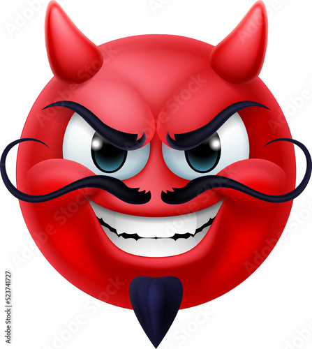 A red devil or satan emoji ...