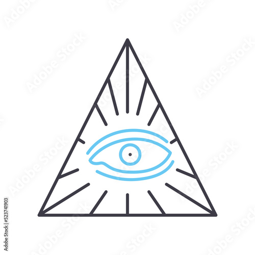 eye of providence line icon, outline symbol, vector illustration, concept sign