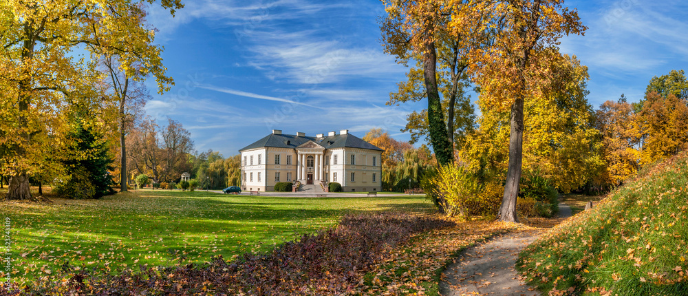 Palace and park complex in Dobrzyca, city in Greater Poland Voivodeship. Palace and park complex in Dobrzyca, city in Greater Poland Voivodeship.