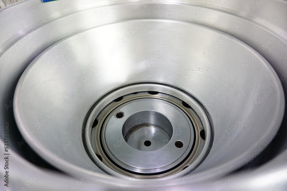 Wear and dent marks on stainless steel die head of LDPE. blown film machine Wear and dent marks on stainless steel die head of LDPE. blown film machine