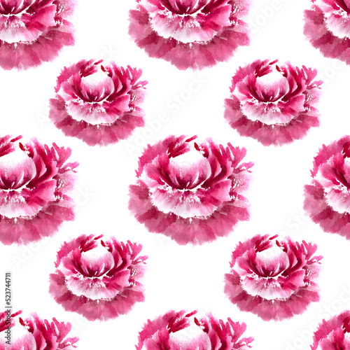 Seamless pattern with pink peonies. © Svetlana Sotnikova