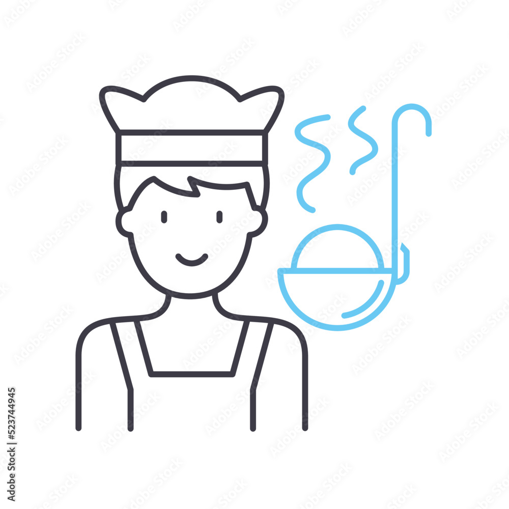 cook line icon, outline symbol, vector illustration, concept sign
