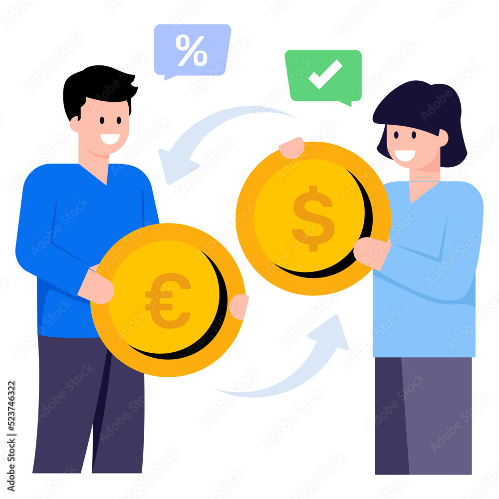 Download flat illustration of currency exchange Download flat illustration of currency exchange