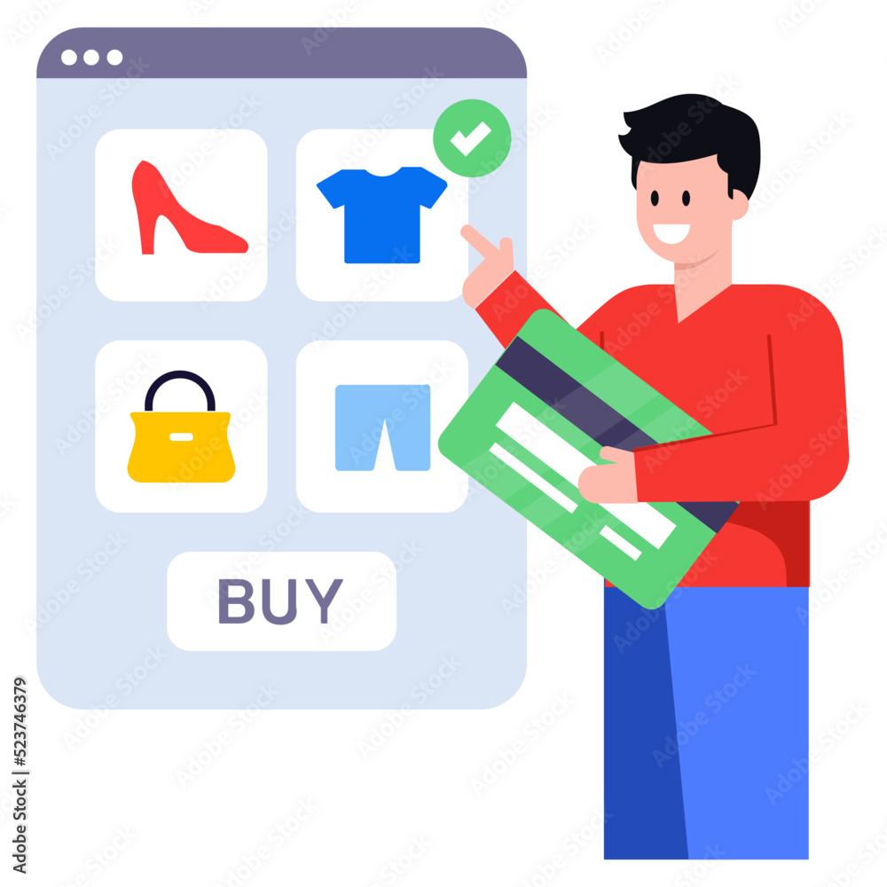 Modern flat illustration of ecommerce Modern flat illustration of ecommerce