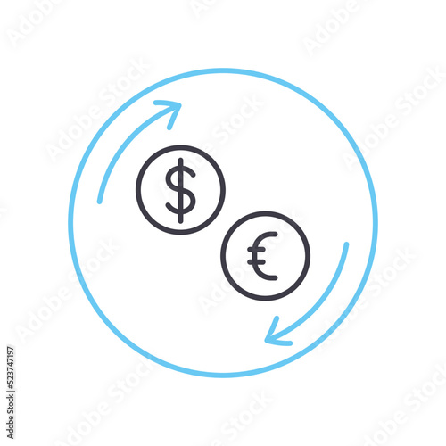 business transaction line icon, outline symbol, vector illustration, concept sign