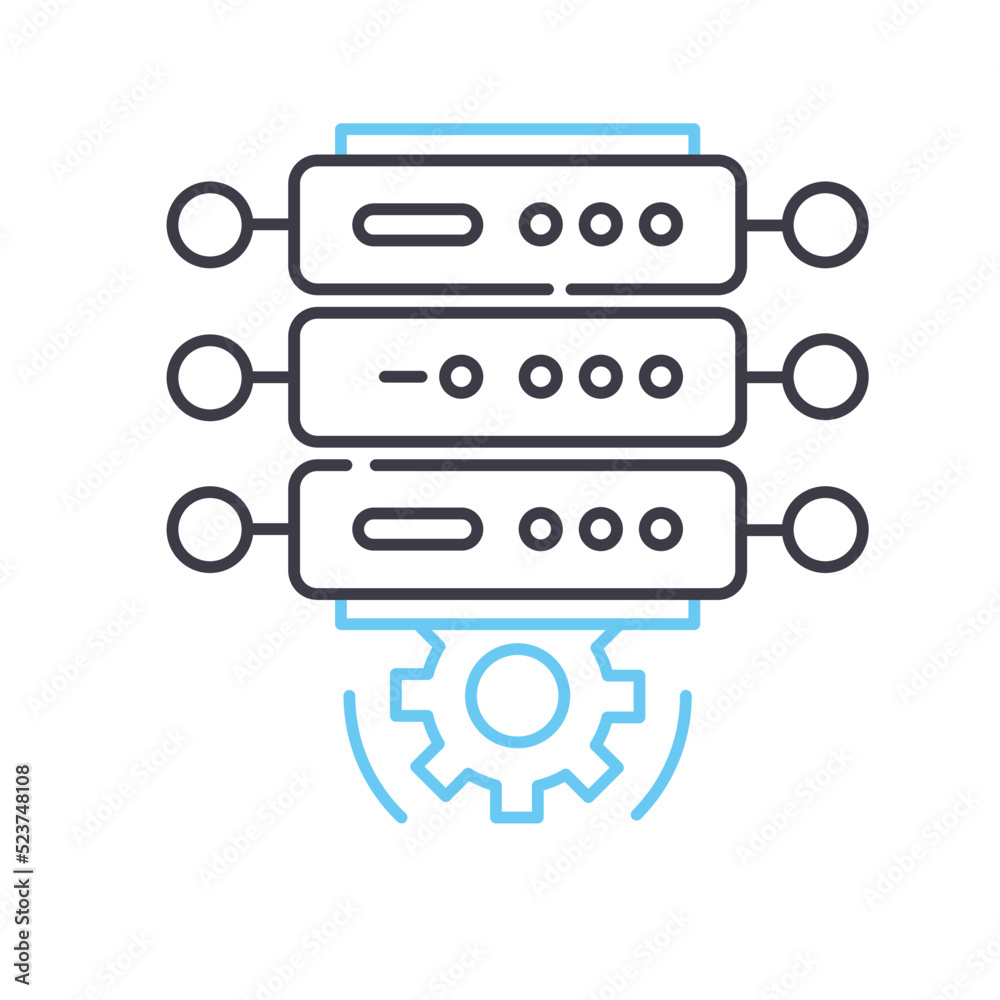 dedicated hosting line icon, outline symbol, vector illustration, concept sign dedicated hosting line icon, outline symbol, vector illustration, concept sign