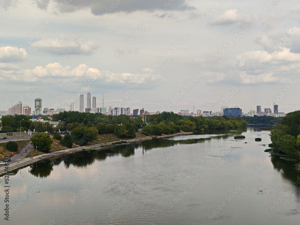 Panoramic view from the Krylatsky Bridge in Moscow