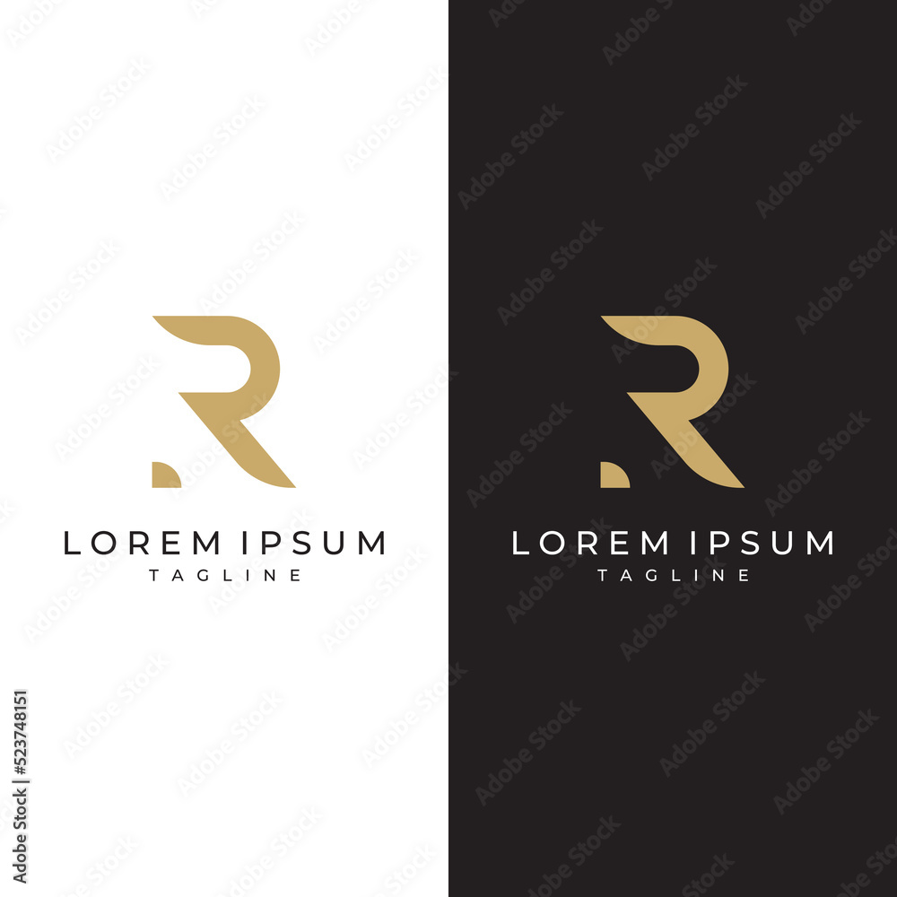 Logo design initial letter R template with geometry and monogram ...