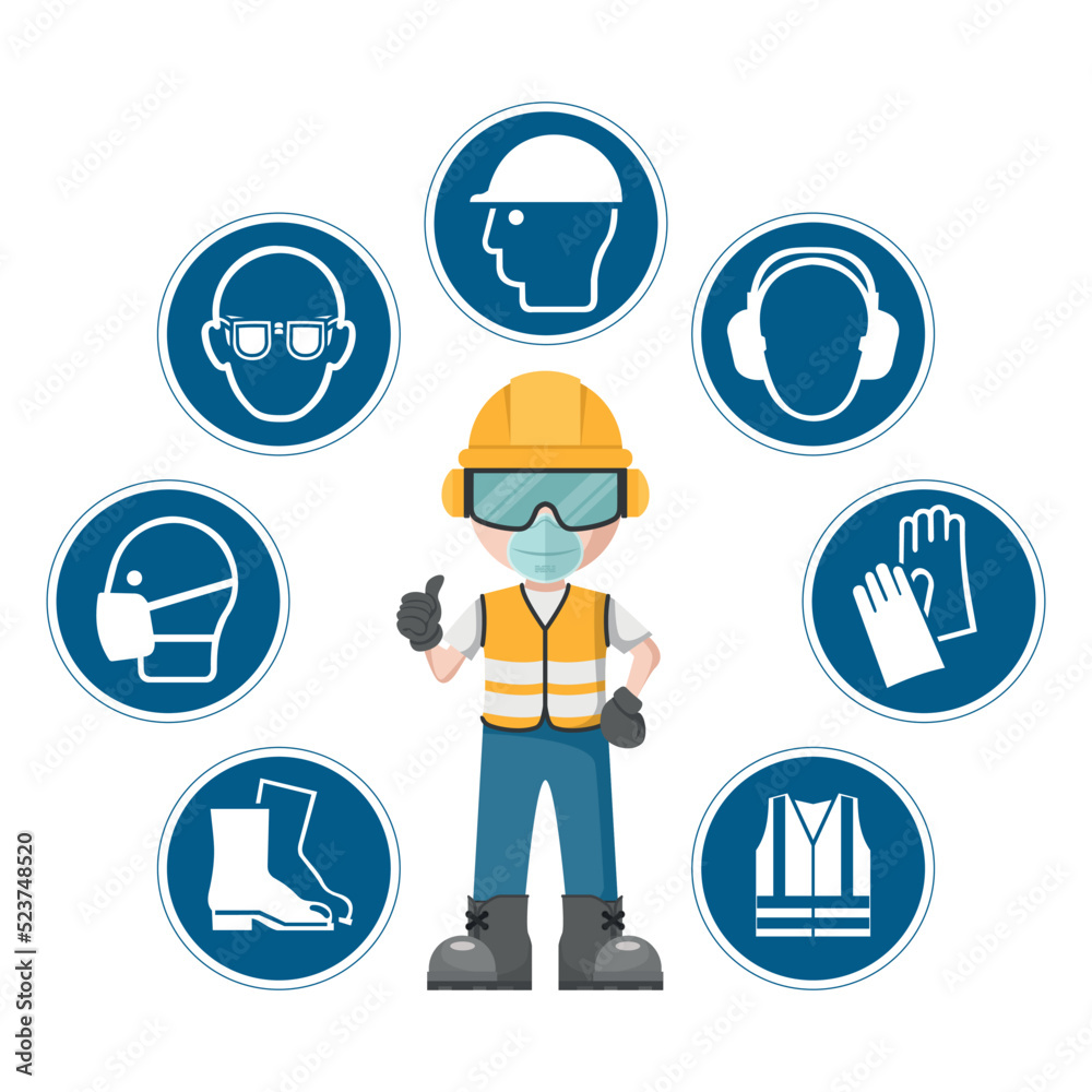 Personal Protective Equipment and Wear set. Will be use for Occupational  Safety and…