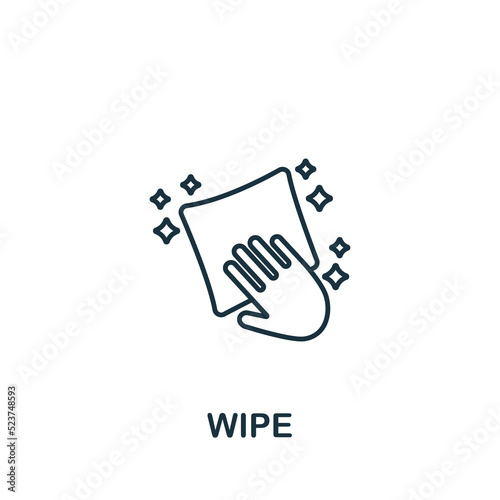 Wipe icon. Line simple line Housekeeping icon for templates, web design and infographics