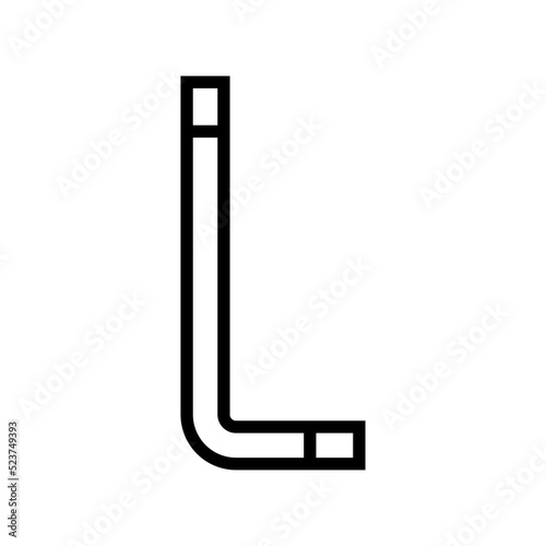 square key assembly furniture line icon vector illustration