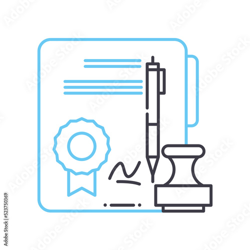 contract line icon, outline symbol, vector illustration, concept sign