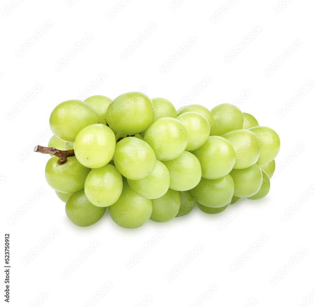 Fresh green grape isolated on transparent background