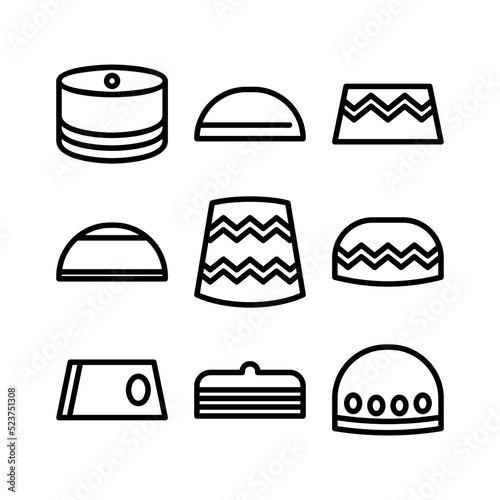 islamic cap icon or logo isolated sign symbol vector illustration - high quality black style vector icons
