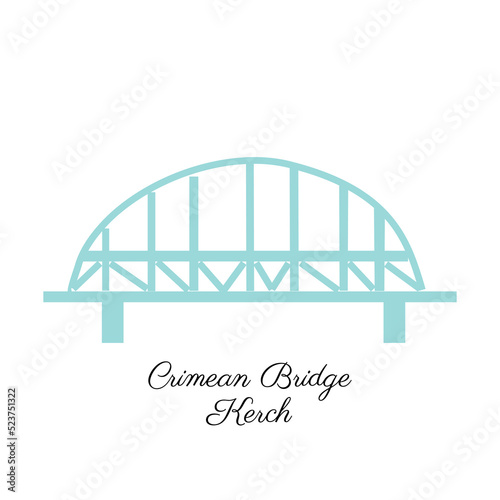 Konstfotografi Vector landmark of Crimea, Crimean Bridge, Kerch, decorative european architectu