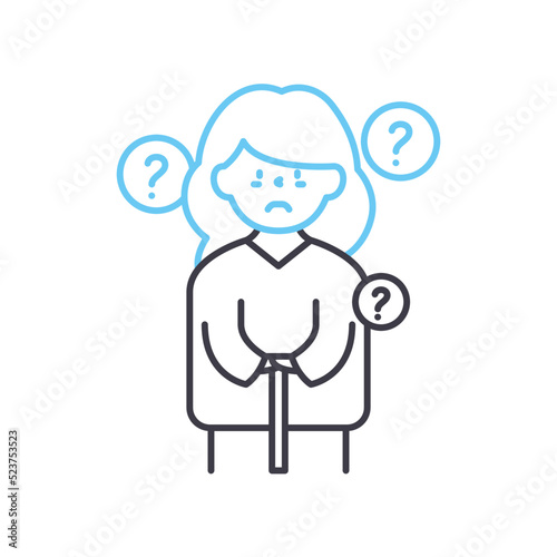 alzheimers line icon, outline symbol, vector illustration, concept sign