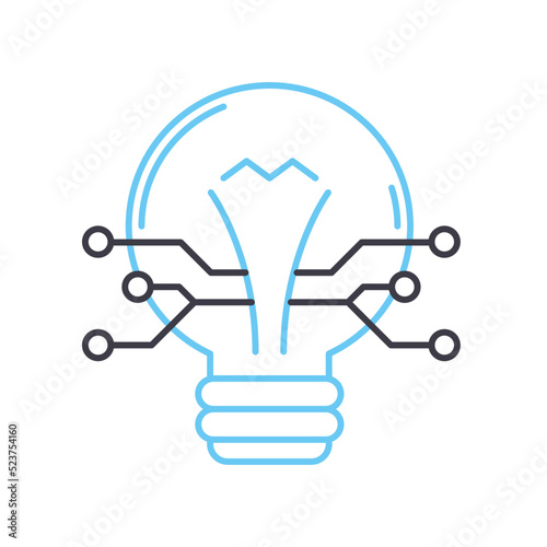 fintech industry line icon, outline symbol, vector illustration, concept sign