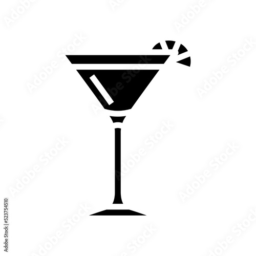 cosmopolitan cocktail glass drink glyph icon vector illustration