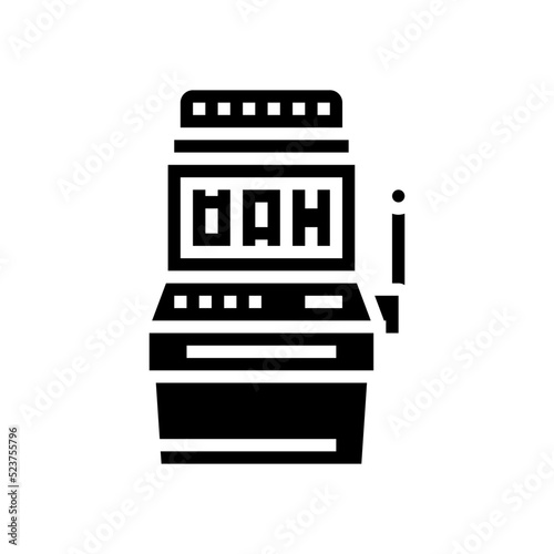 slot mashine game glyph icon vector illustration