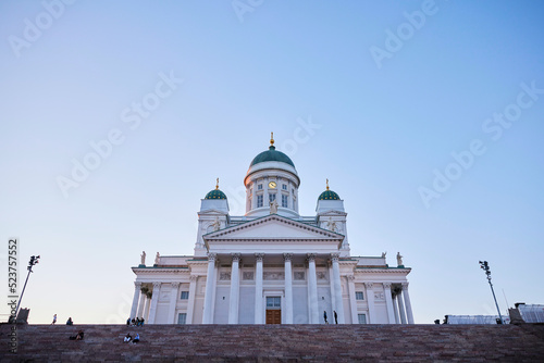 Helsinki cathedral during sunset in finland senaatintori