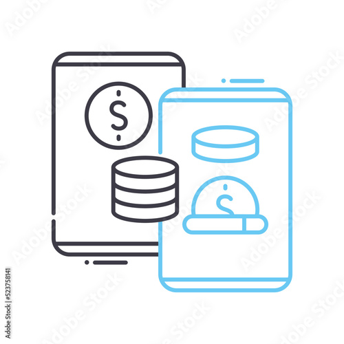 direct payments line icon, outline symbol, vector illustration, concept sign