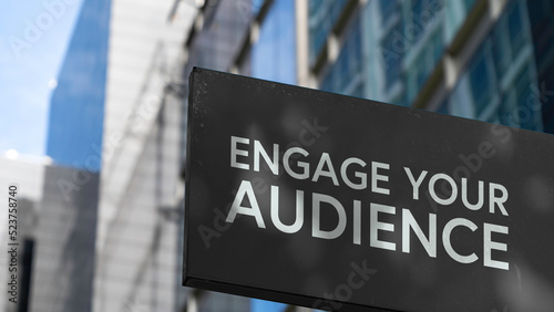 Engage your audience on a sign outside a modern office building 