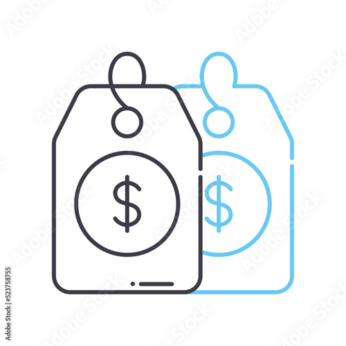 compare prices line icon, outline symbol, vector illustration, concept sign