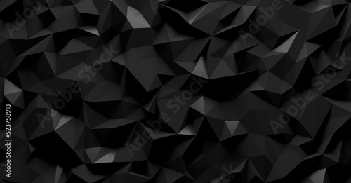 Modern black metal wall texture and wallpaper empty background low poly backdrop