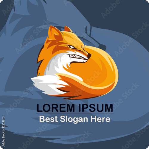 fox logo design. fox mascot logo design vector, Fox Logo Template E-sport gaming. Fox logo mascot sport illustration.  icons for logos and emblem.
 