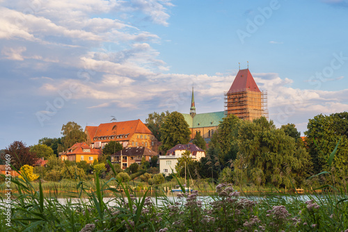 Panorama skyline of the picturesque village Ratzeburg in Schleswig-Holstein in Germany photo