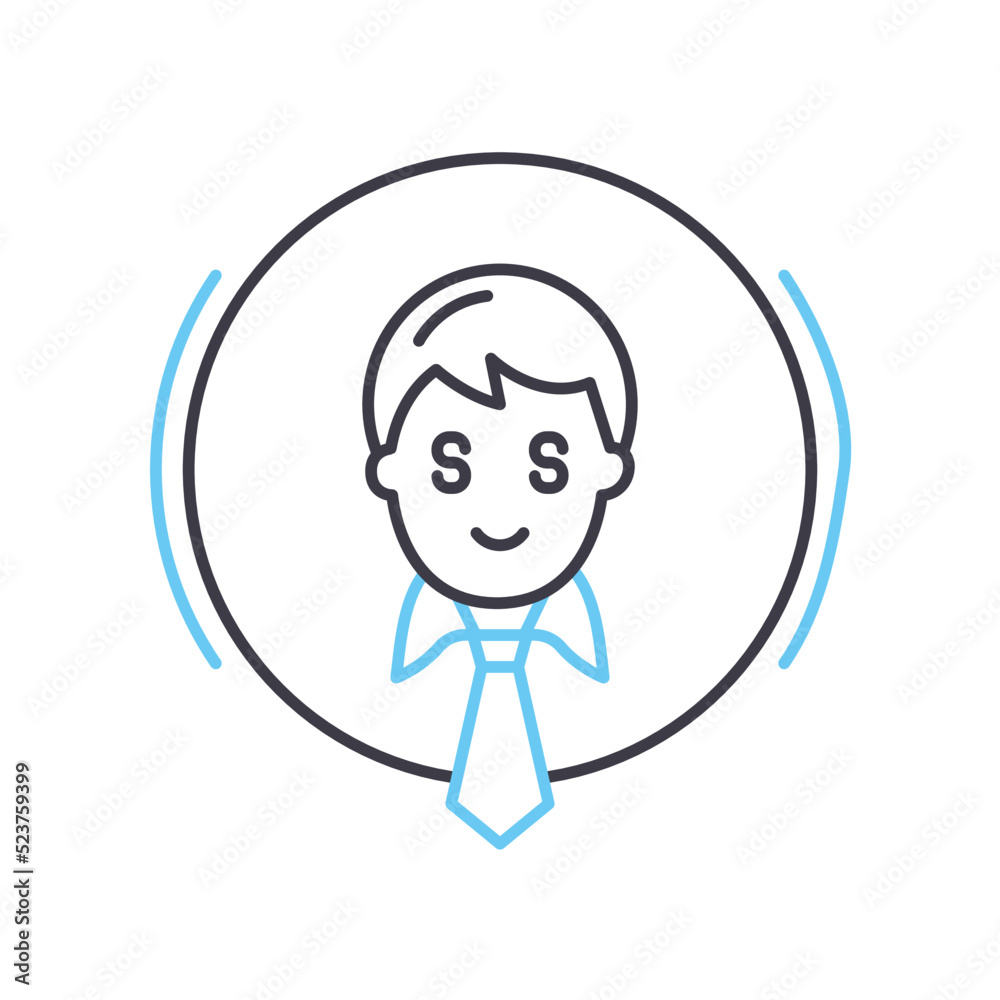 cash focus line icon, outline symbol, vector illustration, concept sign cash focus line icon, outline symbol, vector illustration, concept sign