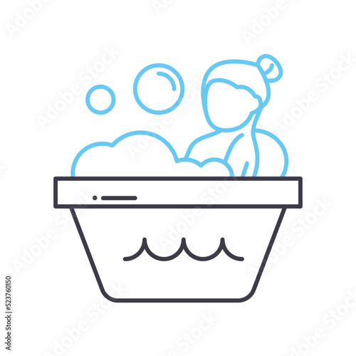 clean bath line icon, outline symbol, vector illustration, concept sign