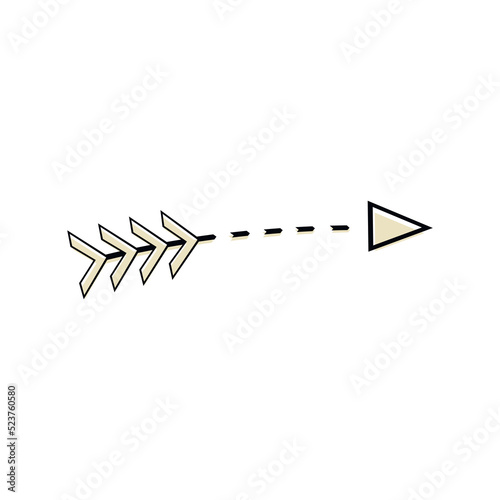 Arrow with shadow. Concef of love, protect, valentine.