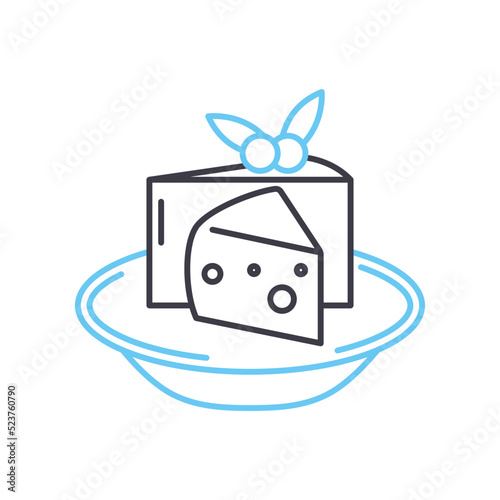 cheese platter line icon, outline symbol, vector illustration, concept sign