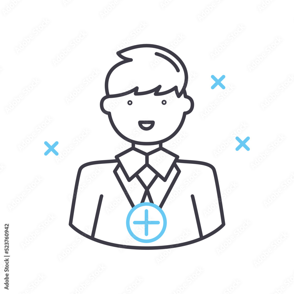 employee line icon, outline symbol, vector illustration, concept sign employee line icon, outline symbol, vector illustration, concept sign